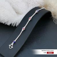 ราคา สร้อยข้อมือเงินแท้ 92 5 งานลงยา เม็ดกลม งานทำมือ TS0037 (20401508651)