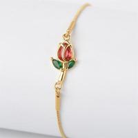 ราคา สร้อยข้อมือดอกทิวลิปยาว17ไมล์สำหรับผู้หญิงเครื่องประดับเครื่องประดับกำไลสีทองคริสตัลเกาหลี (20207212038)