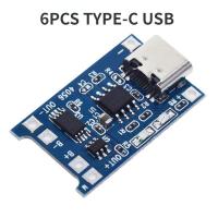 ราคา 6PCS Type c USB TP4056 Lithium Charger Module Charging Board 5V 1A 18650 Dual Function 1A Li ion with Protection (16387770917)