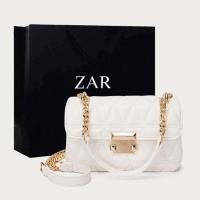 ราคา Sale80 กระเป๋าสะพายข้างแฟชั่น หนัง PU นิ่ม สายโซ่สีทอง มี 2 สี (20889245031)