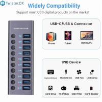 ราคา Usb 3 0 Hub 10 Port Hub Docking Station พร้อมสวิตช์อิสระ Usb Splitter สำหรับอุปกรณ์เสริมแล็ปท็อปพีซี (16688944368)