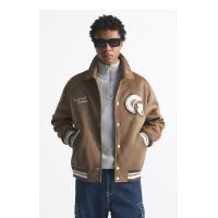 ราคา 11 Zaraมีนเสื้อแจ็คเก็ตบอมเบอร์ฤดูใบไม้ร่วงและฤดูหนาวทำจากหนังนิ่มปักลายสำหรับผู้ชายแจ็กเก็ตหนังนิ่มปักลายต่อกับเสื้อผ้า (20614578053)