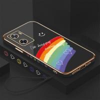 ราคา Hontinga ปลอกเคสสำหรับ OPPO A57 2022เคส A77S Smile Rainbow Luxury Chrome Plated Soft TPU Square เคสโทรศัพท์คลุมทั้งหมดกล้องป้องกัน Anti Gores เคสยางสำหรับเด็กผู้หญิง (15775475469)