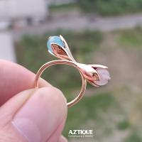 ราคา Aztique แหวนเงินแท้ หินมงคล โรสควอตซ์ อความารีน หินนำโชค แหวนปรับไซท์ Ring Adjustable md (8569215952)