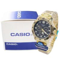 ราคา กันน้ำ พร้อมกล่อง นาฬิกาข้อมือผู้ชาย casioสีทอง และสีเงิน นาฬิกาผู้ชาย นาฬิกาคาสิโอ้ สายเหล็กสีทอง หน้าปัดทอง RC703 (16214810806)