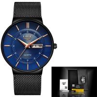 ราคา Relogio Masculino LIGE New Mens Watches Top Brand Luxury Ultra Thin Quartz Watch Men Steel Mesh Strap Waterproof Gold Watch (11310515582)