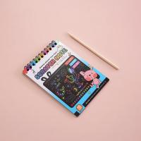 ราคา เด็ก DIY Scratch Notebook Rainbow Graffiti Scratch Drawing Cardboard Book (16788693297)