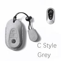 ราคา พรีเมี่ยม Alcantara ฝาครอบกุญแจสำหรับ Mercedes Benz กุญแจรถกุญแจเปลือกหอยพวงกุญแจสำหรับ Mercedes Benz A Class C E Class S Class (20568262422)