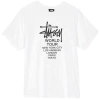 ราคา เสื้อยืดแขนสั้นมี Stussy2021ไล่ระดับสีทองลายพิมพ์กราฟฟิตีทัวร์สีแดงกุหลาบขบวนพาเหรดเสื้อยืด Stussy (18989394576)
