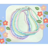 ราคา สร้อยคอลูกปัดสีมาการอง สร้อยคอลูกปัดสีหวาน (19570656878)