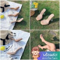 ราคา งานคัดเกรดอย่างดี size 35 40 รองเท้าส้นสูง 3 3 5 4 5 นิ้ว ส้นแก้ว ส้นใส รองเท้าผู้หญิง 349 (19065852691)