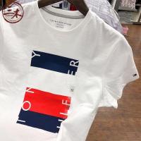 ราคา Tommy Hilfiger เสื้อยืดผู้ชายของแท้เสื้อเชิ๊ตผู้ชายเสื้อเชิ๊ตผู้ชายแขนสั้นพิมพ์ลายคู่ได้รับความนิยมแนวแฟชั่นแบบลำลอง (19899185965)