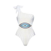 ราคา 2023 New One shoulder Bow Swimsuit Evil Eyes Womens Beach Vacation Suit Skirt Swimswaer High Waist Bikini Beachwear Cover Up (19056677723)