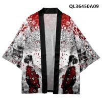 ราคา ชุดกิโมโนพิมพ์ลายซามูไรแฟชั่นญี่ปุ่นแบบดั้งเดิมเสื้อคาร์ดิแกนใส่เดินชายหาดลำลองชุดยูกาตะสำหรับผู้หญิงผู้ชายคอสเพลย์ฮาโอริเสื้อผ้าเอเชีย (20263108230)