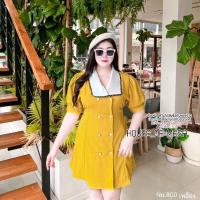 ราคา Plussize800 เดรสสาวอวบ เดรสคอปกทรงสูท (20486222593)