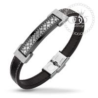 ราคา 555jewelry สร้อยข้อมือดีไซน์เท่ สายหนัง สร้อยข้อมือผู้ชาย เลสข้อมือผู้ชาย สแตนเลสสตีล รุ่น MNC BR336 D สี ดำ สตีลเงิน สร้อยข้อมือ สร้อยข้อมือชาย สร้อยข้อมือคู่ สร้อยข้อมือทอง กำไลข้อมือชาย ข้อมือสแตนเ