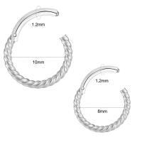ราคา 1 PC 8 10มม ห่วงคล้องจมูกสแตนเลสแหวนคริสตัลSeptum Clickerสำหรับผู้หญิงกระดูกอ่อนเกลียวHoopต่างหูTragus Daith Lip Piercing Bodyเครื่องประดับแบบเจาะ (1115492163)