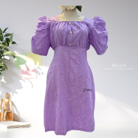 ราคา จัดส่งฟรี BELLA พลัสไซส์ เดรสสาวอวบ ผ้าด๊อบบี้ DS33 L 40 44 เดรสสาวอวบหรูๆ แบรนด์ไทย (21279388064)