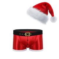 ราคา ชุดเครื่องแต่งกาย Lingerie Natal สำหรับผู้ใหญ่ผู้ชายชุดกางเกงในบ็อกเซอร์ผู้ชายกับหมวกซานตาคลอสวันหยุดเทศกาลชุดแฟนซีชุดปาร์ตี้คลับ (20951922312)