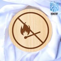 ราคา Homemy ป้ายห้ามจุดไฟ ห้ามก่อประกายไฟ แบบที่ 1 งานไม้แท้ ยิงสลักเลเซอร์คมชัดสวยงาม wood laser wooden minimal ตกแต่งร้าน รับทำป้าย รับแกะสลักเลเซอร์ (20818303362)