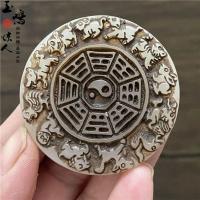 ราคา Xiuyu ป้ายแขวนไตรแกรมแปดทิศแกะสลักสิบสองราศีจี้หยกโบราณหยกเก่าโบราณหยกโบราณของสะสมจิปาถะ (20141157206)