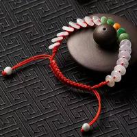 ราคา หยกธรรมชาติสินค้าห่วงนิรภัยสำหรับปีนเขาเชือกทอมือสร้อยข้อมือหยกสตรีของกำไลข้อมือสามสี (19973990958)