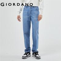 ราคา GIORDANO Men Jeans Moustache Effect Mid Rise 100 Cotton Denim Pants Five Pocket Fashion Casual Loose Denim Jeans 18113614 (20004047923)