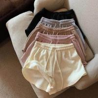 ราคา tfu336336 ขายดีที่สุด Elastic Shorts Up Drawstring Wide Leg Sweat Short Gym Workout Oversized Pants (18511330553)
