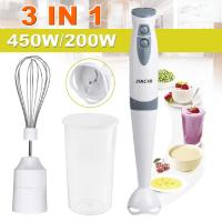 ราคา Stainless Steel Hand Printer Handheld Mixer 450W Blender Whisk Meat Grinder 600ml Smoothie Cup for Food Processor 3 in1 (20720313735)