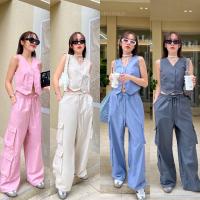 ราคา NEW Vest X cargo set 530 ฟรีส่ง จัดเต็มความปัง กับ ชุดเซ็ตเสื้อกั๊กแขนกุด กิมมิคเก๋ๆที่ปลายเสื้อวี แมชคู่กับกางเกงขายาวทรงกระบอกเอวสูง แต่งกระเป๋าคาร์โก้แบบจุกๆ vibe (18661860264)