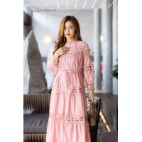ราคา Cutie Minute อก ฟรีไซส์ 44 Maxi dress ผ้าฝ้ายเกรดพรีเมี่ยม มาในทรงสไตล์แบรนด์เนมเนื้อผ้านุ่ม แต่งสลับกับงานลูกไม้สีเดียวกับชุด (21346540257)