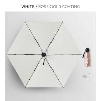 ราคา ร่มกันแดดพกพาขนาดเล็กน้ำหนักเบามากสำหรับผู้หญิงเคลือบทองชมพูร่มพกพาพับห้าร่มกันแดดกลางแจ้ง (19793517837)