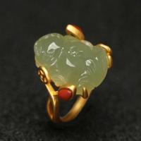 ราคา แหวนเปิด Hetian ไพลินปี่เซียะ S เงินแท้ Piqiu วิธีการโบราณทองฝังหยกแม่หญิงแม่ของขวัญ (19636767336)