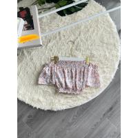 ราคา เสื้อเปิดไหล่ลายดอก เสื้อเกาะอกต่อแขน (19033648336)