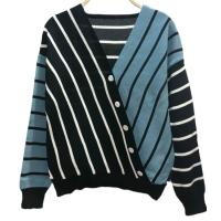 ราคา เสื้อไหมพรมทูโทนทอลาย ไขว้หน้า แต่งกระดุม (16745078435)