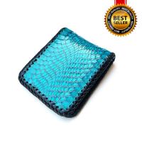 ราคา กระเป๋าธนบัตร Bifold Wallets สำหรับผู้ชายและผู้หญิง เป็นกระเป๋าสตางค์หนังงูแท้ สองพับ หนังงูแท้ งานมือ ถักขอบด้วยเชือกหนังตลอดใบ ลวดลายธรรมชาติ (14630185412)
