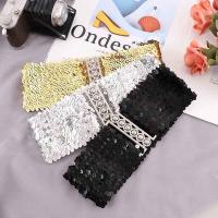 ราคา เข็มขัดแฟชั่นสตรีปักเลื่อมยางยืดได้สำหรับผู้หญิงเข็มขัดรัดเอวหัวเข็มขัดแบบลำลองเข็มขัดยืดรัดเอวกว้าง (10424113159)