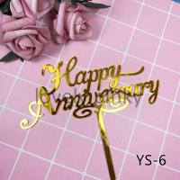ราคา พร้อมส่ง ป้ายปักเค้ก Happy Anniversary ปักเค้กวันครบรอบ ป้ายปัHappy Anniversary (7902381756)