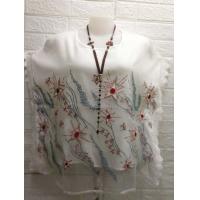 ราคา เสื้อสาวอวบ คุณแม่ คนอ้วน อก50นิ้ว คอแหลมปักบนผ้าแก้วมีซับทั้งตัวติดลูกไม้รอบตัวขนาด6ซ มตัวใหญ่ ใส่ไปงานเลี้ยง (12507995377)
