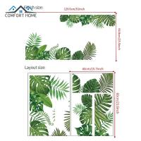 ราคา BSIDE สติกเกอร์ติดผนัง2แผ่นพืชสวนเขตร้อนลายใบไม้พืชสีเขียวจิตรกรรมฝาผนังรูปลอกติดผนังสำหรับตกแต่งห้องนั่งเล่นห้องนอนในบ้าน (17960349497)