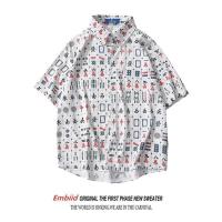 ราคา เสื้อเชิ้ตแขนสั้น พิมพ์ลายไพ่นกกระจอก ทรงหลวม ขนาดใหญ่ สไตล์ฮิปฮอป เหมาะกับเดินชายหาด แฟชั่นฤดูร้อน สําหรับคู่รัก (16195065161)