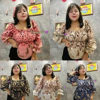 ราคา ส่งเร็วพิเศษ เสื้อผ้าสาวอวบ เสื้อคนอ้วน อก36 48 ทรงสวย ลายเสือสมอคอกแถมเชือกผูกผม ลายเสือ (8731975556)