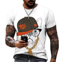 ราคา Summer Dog Print T Shirt For Men Fashion Streetwear Hip Hop Cartoon Harajuku Tee Cool Boys Clothes Funny Casual O neck Loose Top (19613116875)