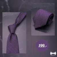 ราคา เนคไทสีม่วงลายจุด Purple With White Dot Necktie (20488669610)