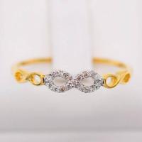 ราคา Happy Jewelry แหวนเพชรแท้ แหวนอินฟินิตี้ infinity เล็กๆ น่ารักๆ ติดนิ้วเล็ก ทอง9k ME611 (15251626550)