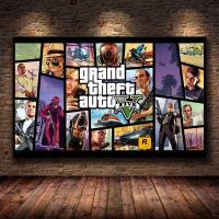 ราคา Klassisk Grand Theft Auto V เกม Art Wall โปสเตอร์ GTA 5ภาพวาดผ้าใบพิมพ์ Stue Soverom Volkveggmaleri Cuadros ใหม่ (19995815982)