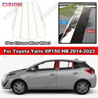 ราคา 6ชิ้นแผ่นโครเมียมติดประตูหน้าต่างรถคอลัมน์กลางเสา B C ปกหลัง XP150รถยนต์ Toyota Yaris แฮทช์แบค2014 2023สติกเกอร์วัสดุ PC (20505967262)