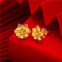 ราคา แฟชั่นต่างหูผู้หญิงตัวเรือนหุ้มทองแท้18Kสวยหรูมีอนลูกปัดตุ้มหูทองต่างหูทองคำแท้สินค้าขายดีเครื่องประดับทองทองคำแท้ถูกๆตุ้ม (18521126680)