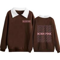 ราคา Blackpink เกิดโลโก้พิมพ์คอวางไหล่แขนยาวแฟชั่นเสื้อสวมหัว (16880479497)