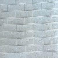 ราคา วอลเปเปอร์ติดผนังwallpaperขนาด 70 คูณ77 cm แพ็ค 4 ชิ้น ลายกำแพงอิฐ สีขาว มีกาวในตัว สติ๊กเกอร์ติดผนัง3D ตกแต่งห้อง Wallpaper 3D WP001 (12914531560)